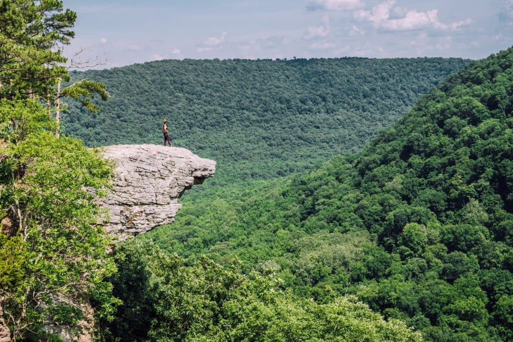 Iconic Whitaker Point (Hawksbill Crag) overlooking the Arkansas wilderness
