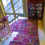 Elegant patterned carpets symbolizing linguistic history