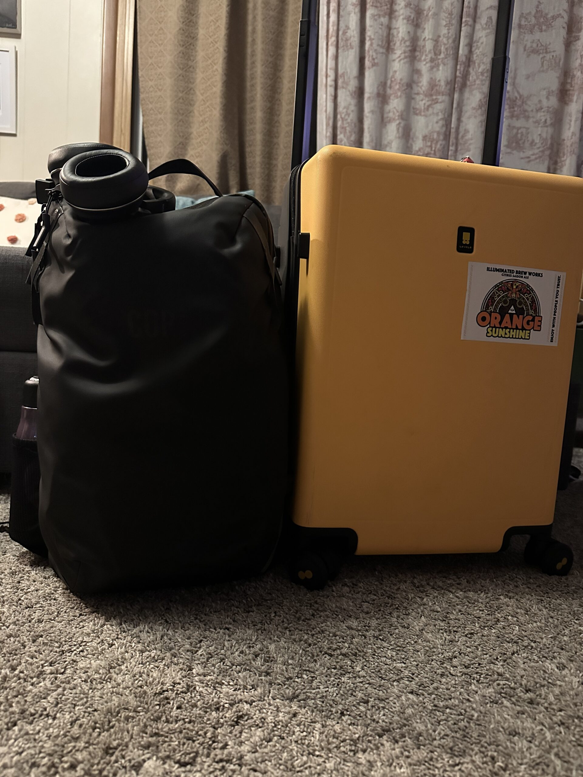 Cor Surf and Level 8 bags ready for travel