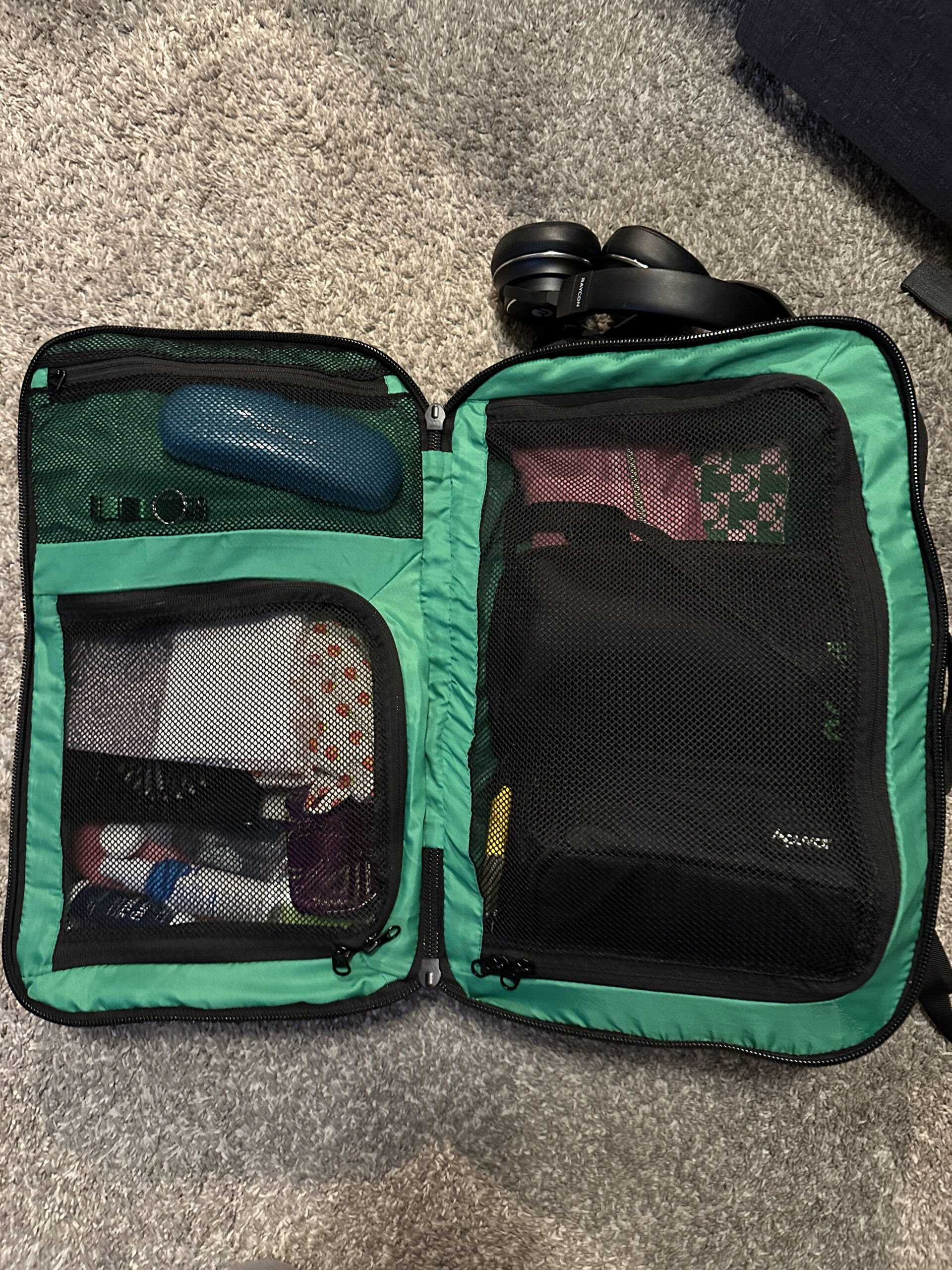 Travel bags packed for Spain trip
