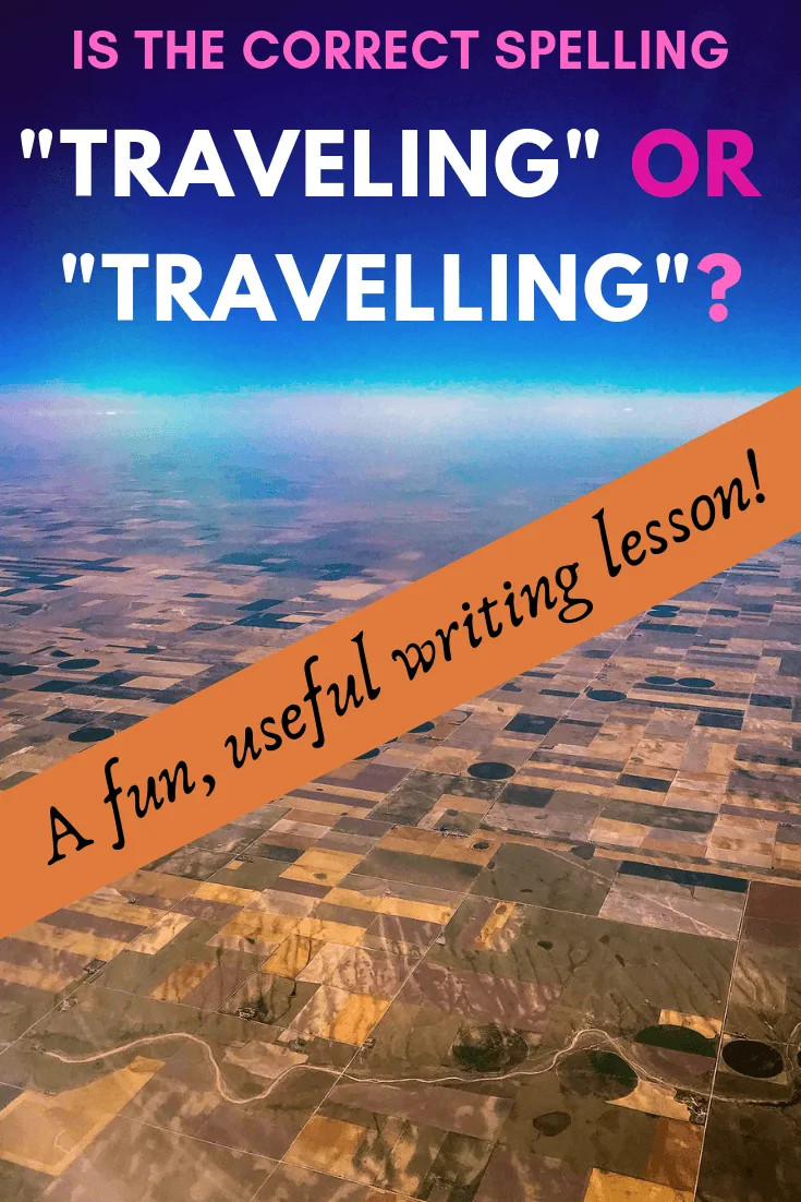 Infographic summarizing traveling vs travelling spelling rules