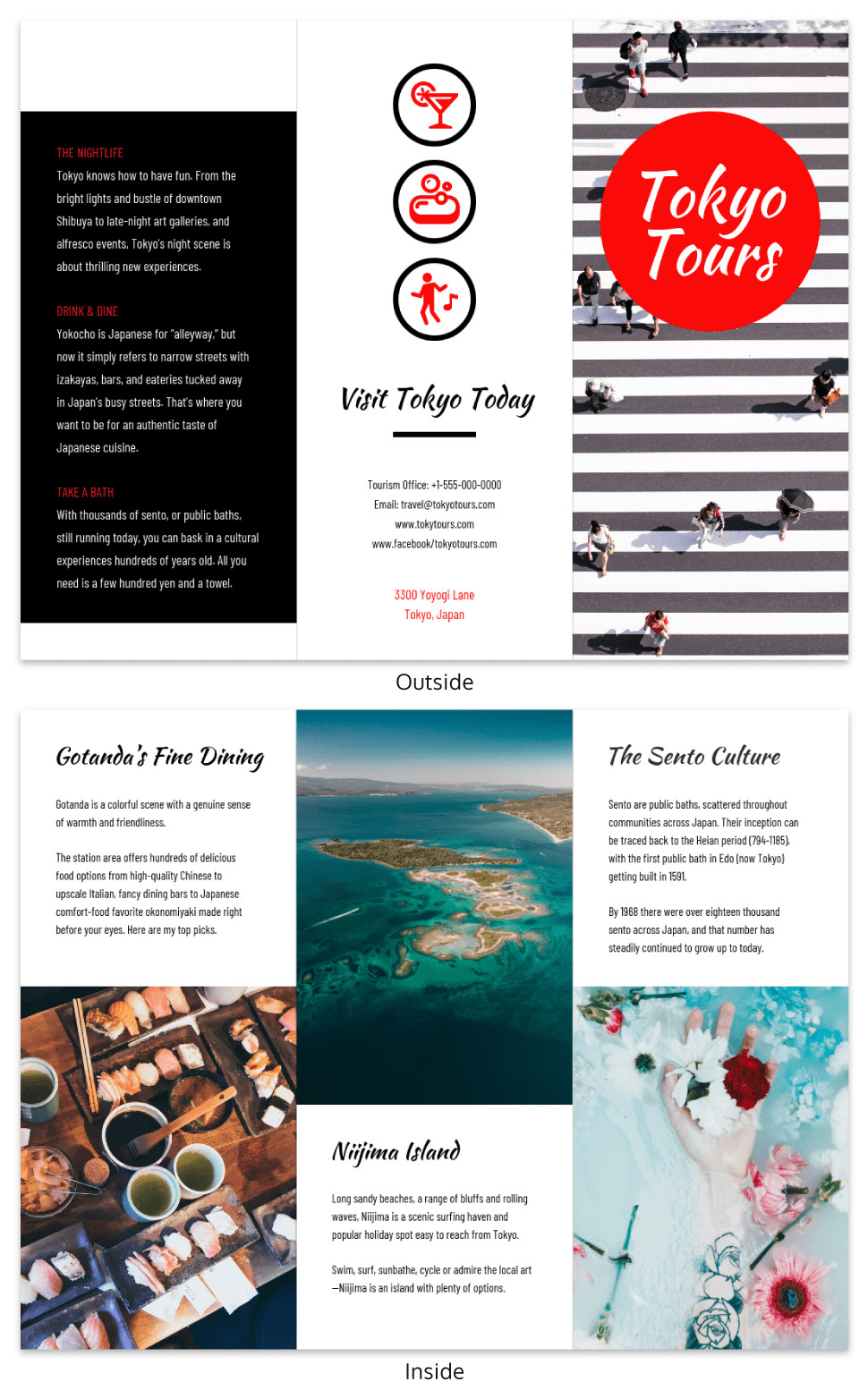 Tokyo Professional Travel Tri Fold Brochure Template