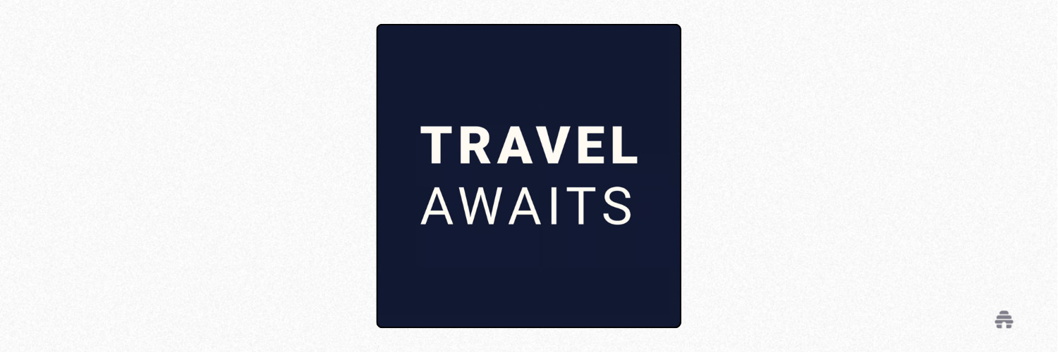 Travel Awaits newsletter logo, featuring stylized text and a globe graphic
