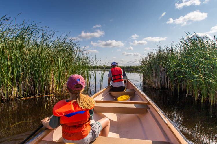 Canoeing at Oak Hammock Marsh, Manitoba