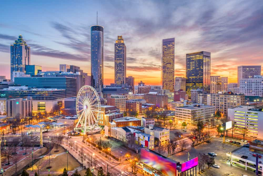 Atlanta cityscape, USA in May