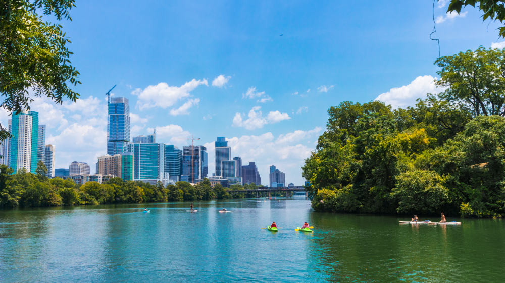 Austin skyline in summer, Texas