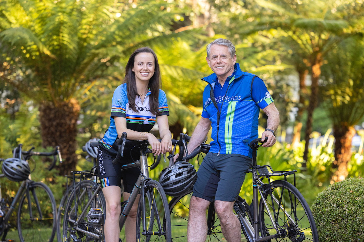 Tom Hale, founder of Backroads, with his daughter Avery Hale, the company's vice president, highlighting the family-run nature of this Berkeley-based adventure travel business.