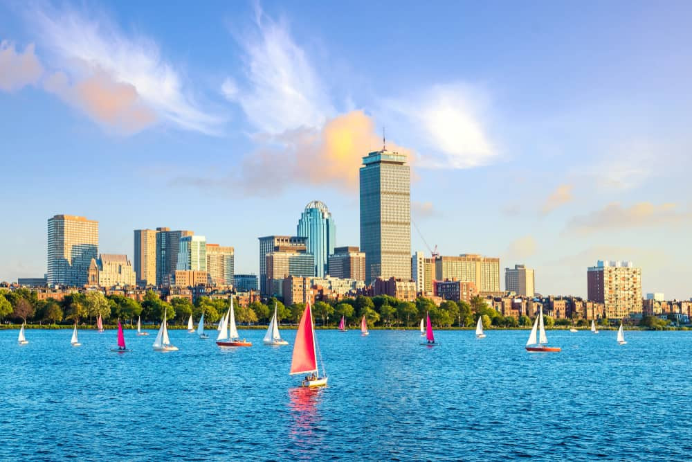 Vibrant city life in Boston during summer, a top July travel destination in the USA