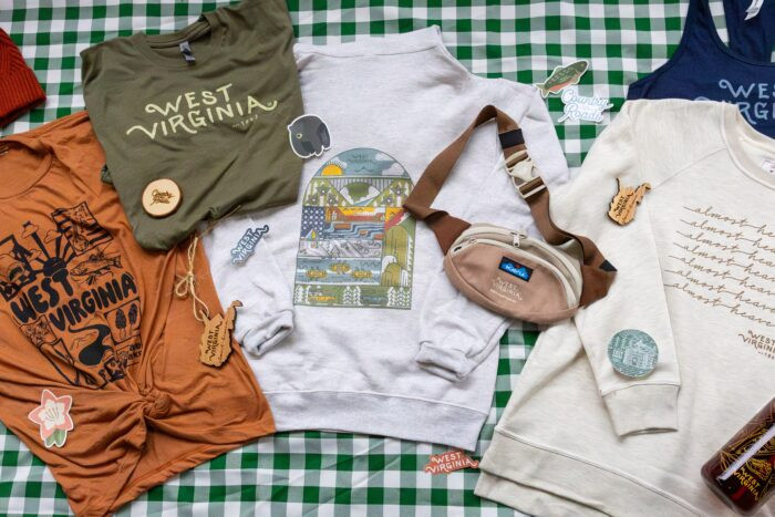 West Virginia Brand Merchandise featuring state park and Almost Heaven logos