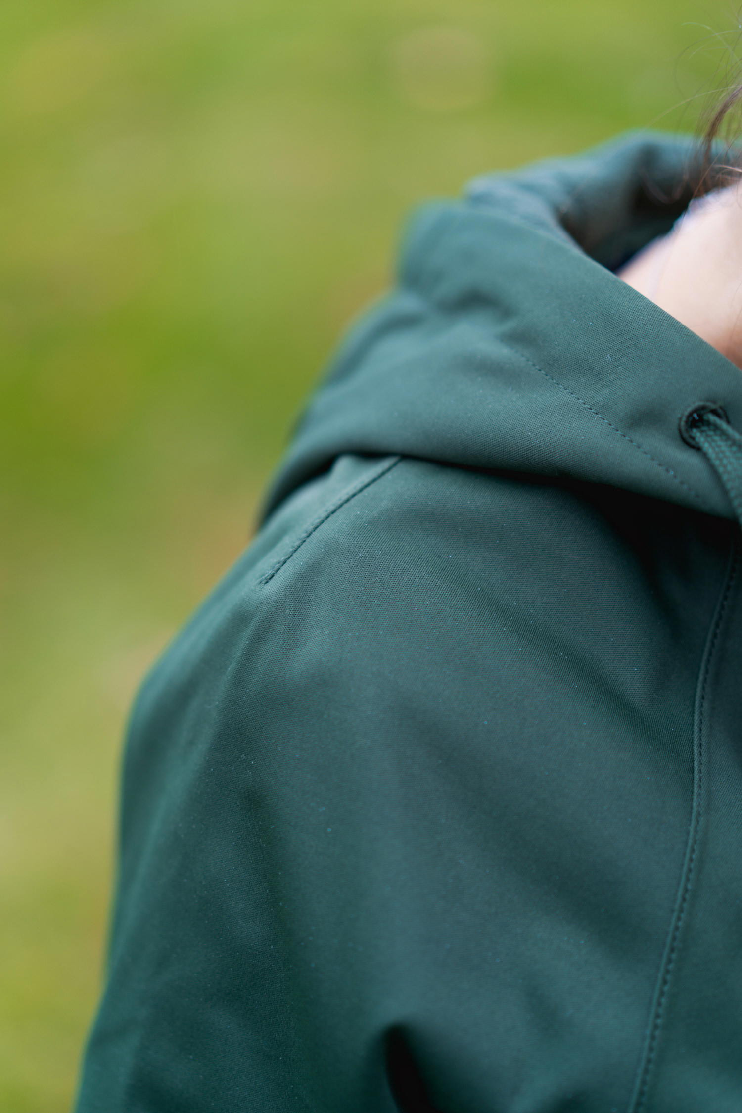 Wearing the Vessi Overcast rain jacket in wet weather.