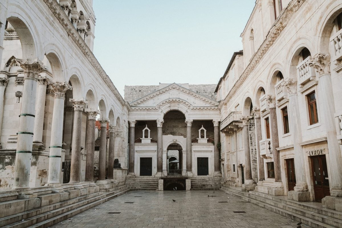 Witnessing the sunrise at Diocletian's Palace in Split, an unforgettable experience when visiting Croatia.