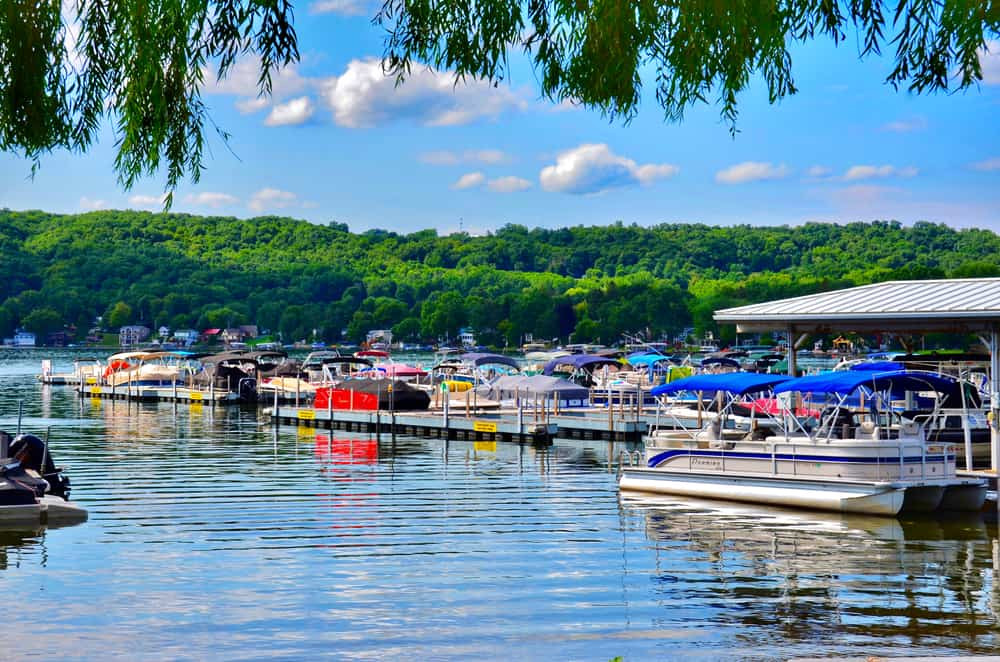 Lush greenery and vibrant flowers surrounding Finger Lakes during summertime