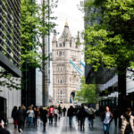 Tower Bridge and modern buildings in London