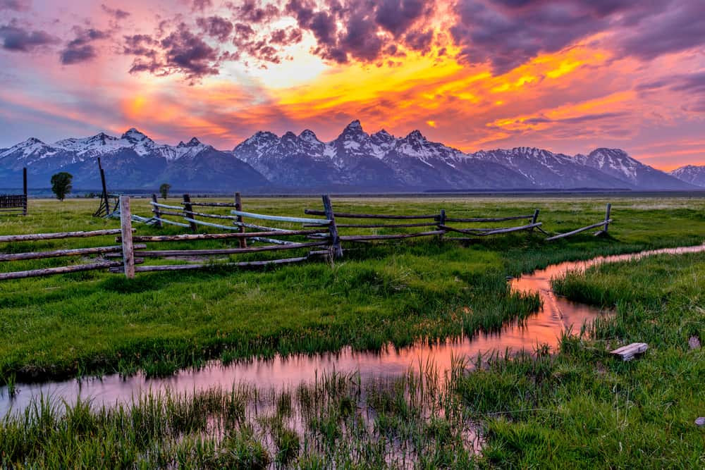 Summer landscape of Grand Teton National Park, offering serene alpine lakes and mountain peaks