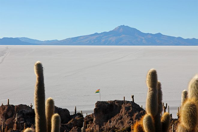 Salar de Uyuni salt flats in Bolivia, an otherworldly and affordable South American destination.