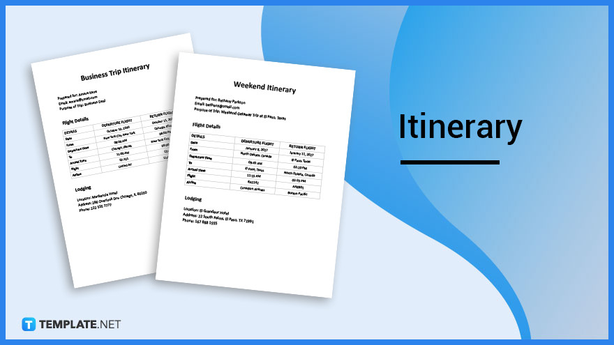 itinerary documents