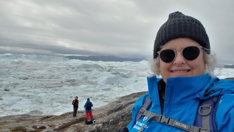 Janice enjoying the arctic scenery during her solo trip
