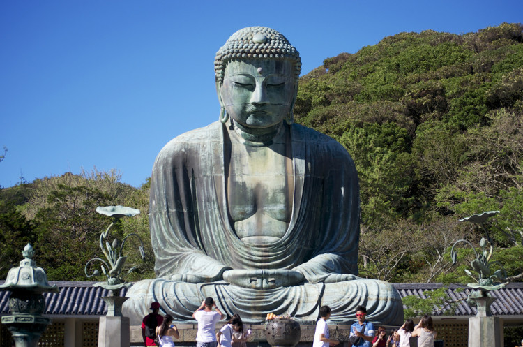The Great Buddha of Kamakura, a bronze statue in Kotoku-in Temple.