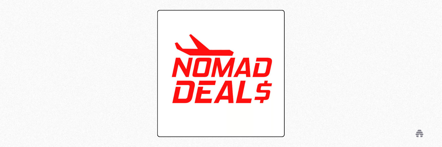 Nomad Deals newsletter logo, featuring stylized text and a globe icon