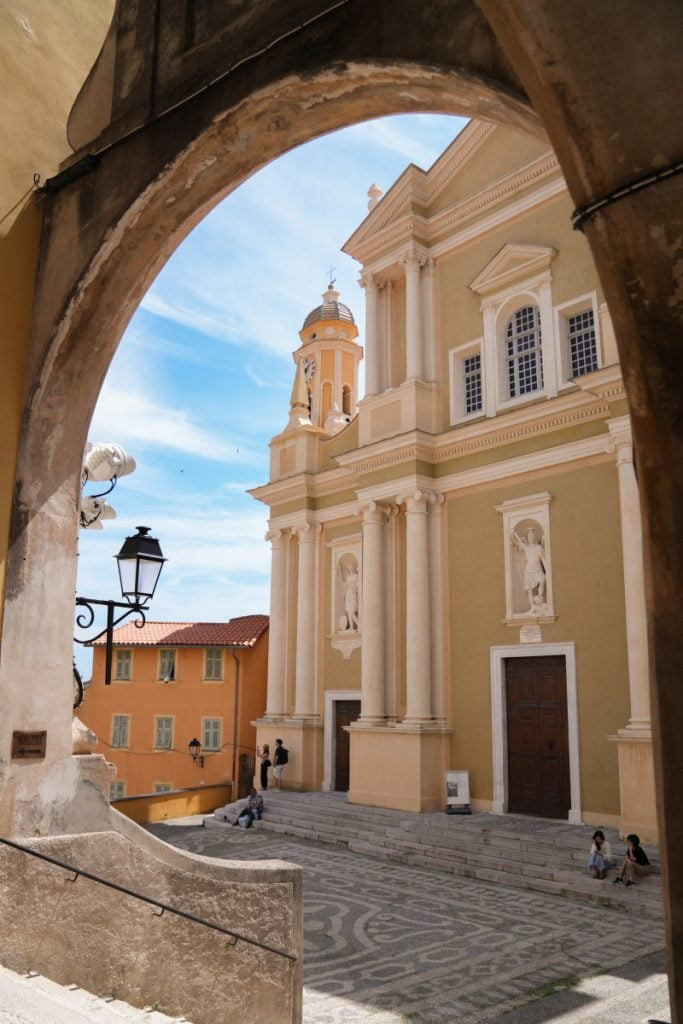 Picturesque streets of Menton, South of France
