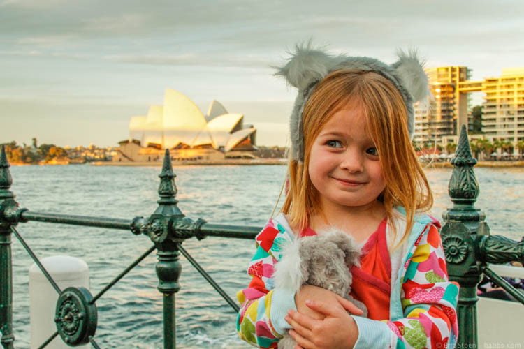 Daughter with Australian Souvenirs in Sydney