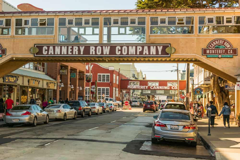 Historic Cannery Row in Monterey, California, a cool July destination in the USA