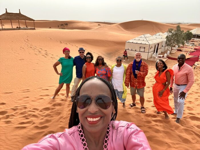 A glamping site in the Merzouga Desert, offering luxurious accommodation amidst the sand dunes