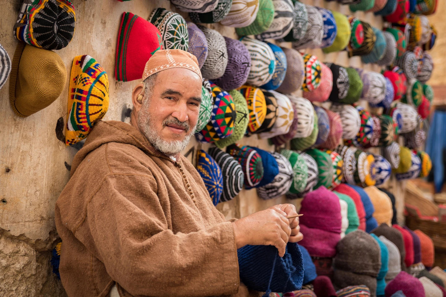 Explore a market in Morocco