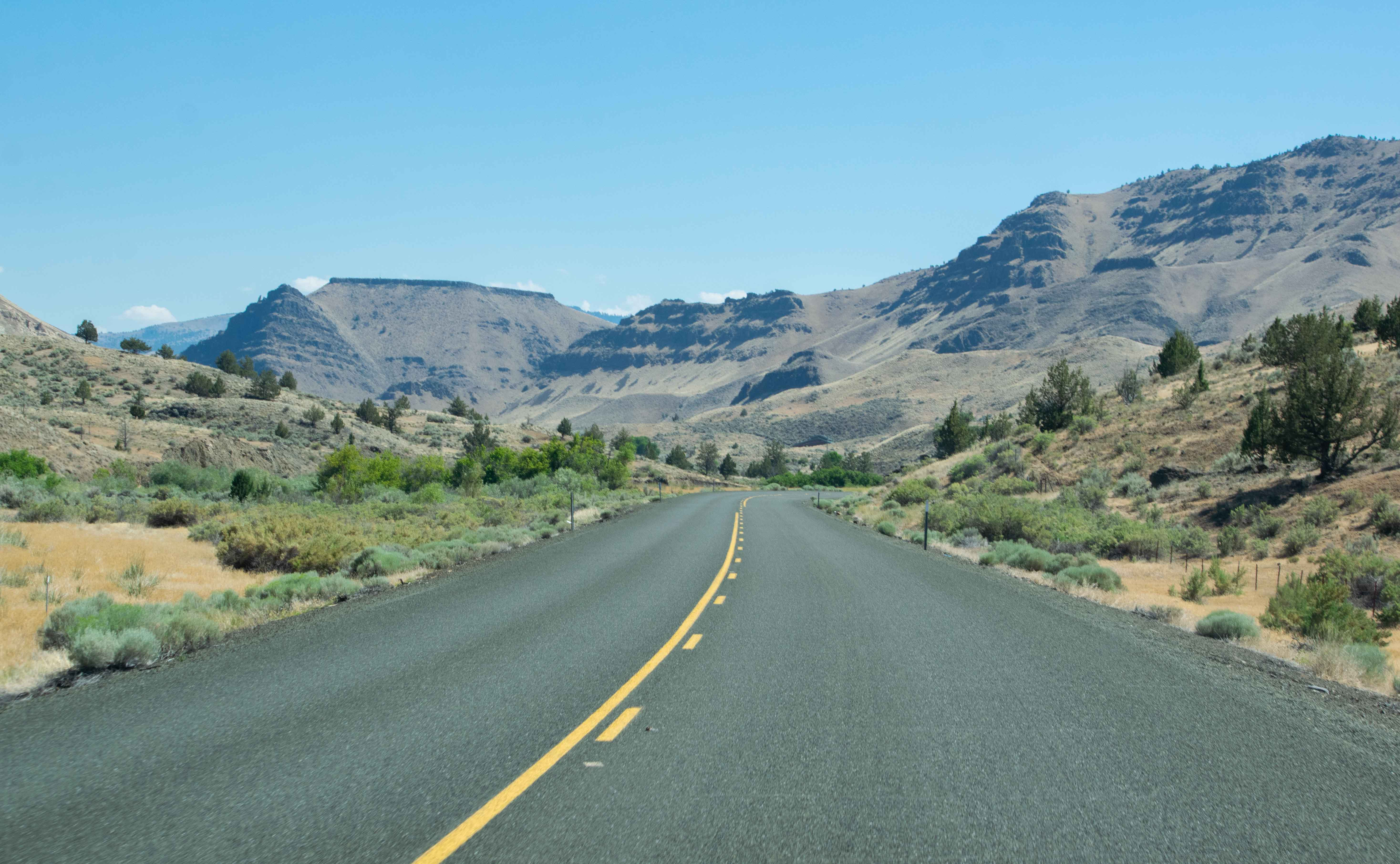 Oregon back road through desert