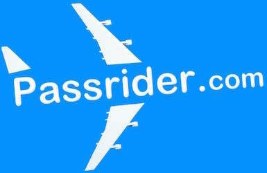 Image from Passrider Weekly Travel Newsletter, featuring the Passrider logo against a cloudy sky background