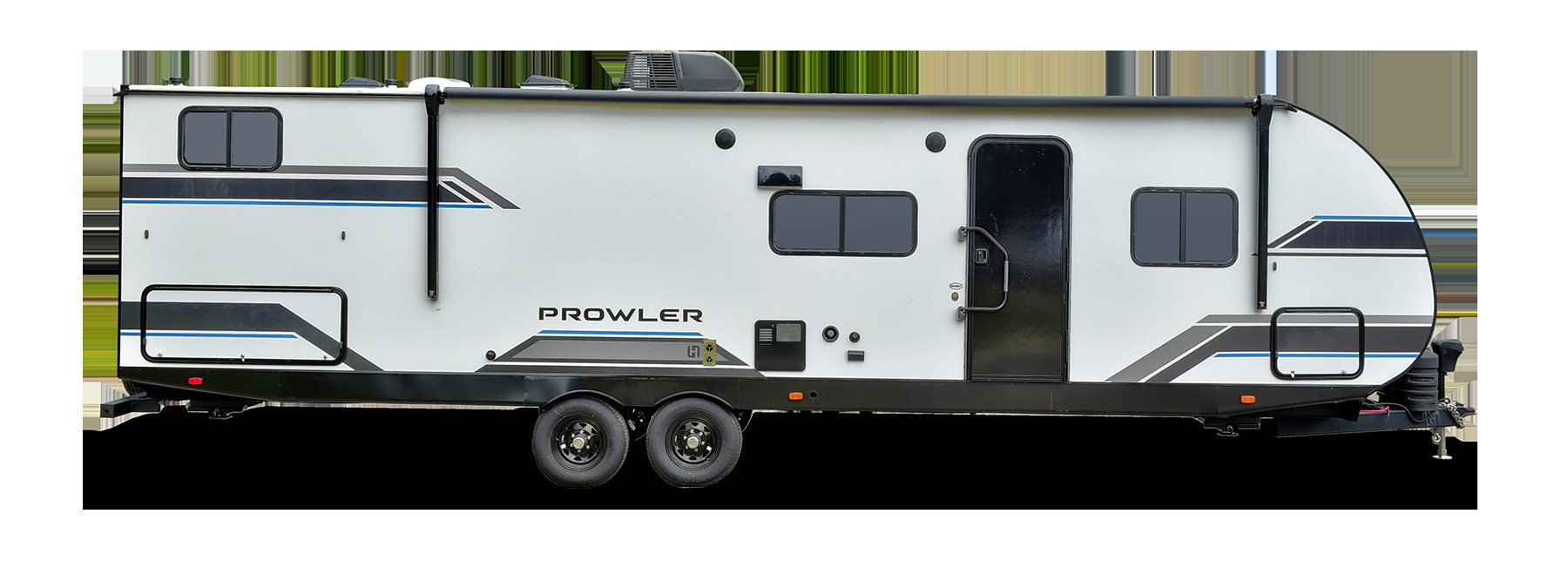 Heartland Prowler RV banner, showcasing its adventurous design and durable build for outdoor enthusiasts.