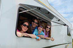 Family enjoying RV life