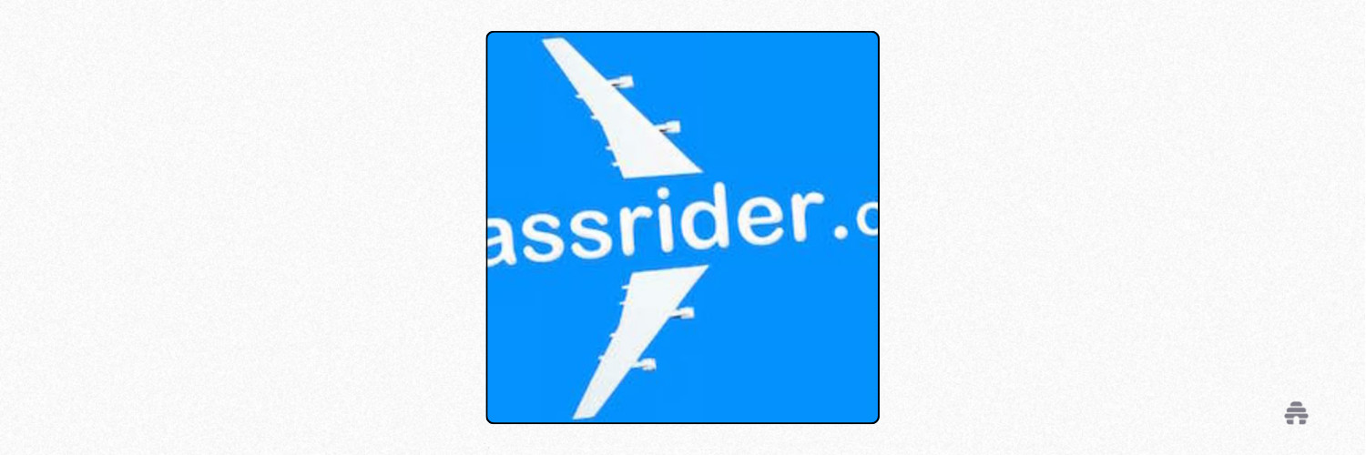 Passrider Weekly Travel Newsletter logo, featuring a stylized airplane and the text &quot;Passrider&quot;