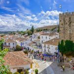 Cobblestone streets and medieval buildings in Óbidos, Portugal