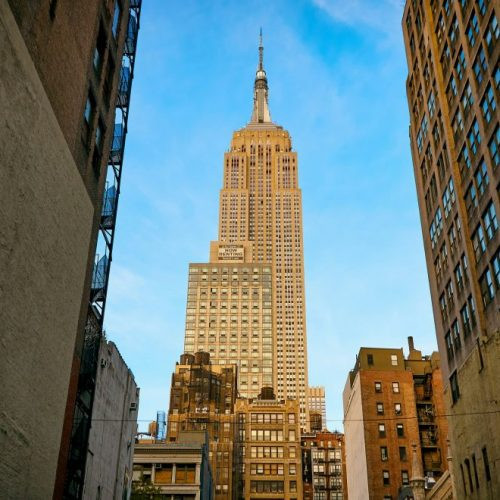 Street view of Empire State Building during Midtown NYC Walking Tour