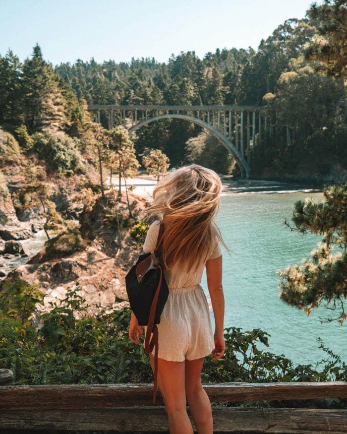 The author, Michelle Halpern, overlooking a scenic California landscape