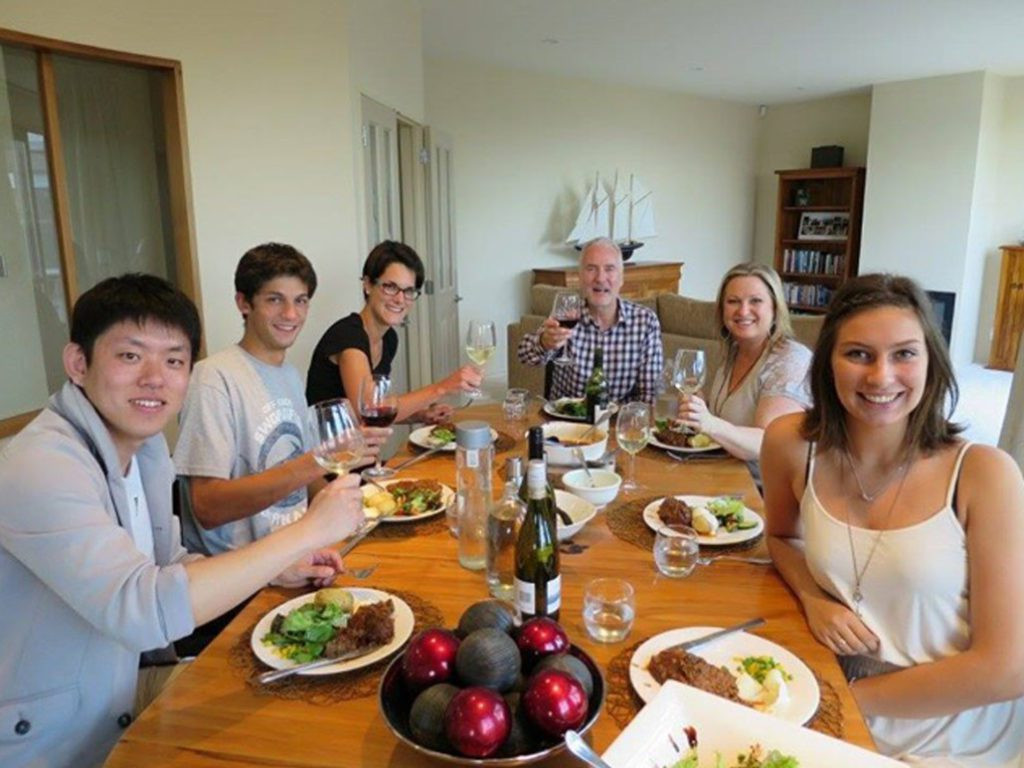 Family with Spanish host family