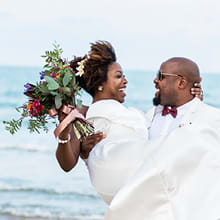 Romantic destination wedding setup on a beach