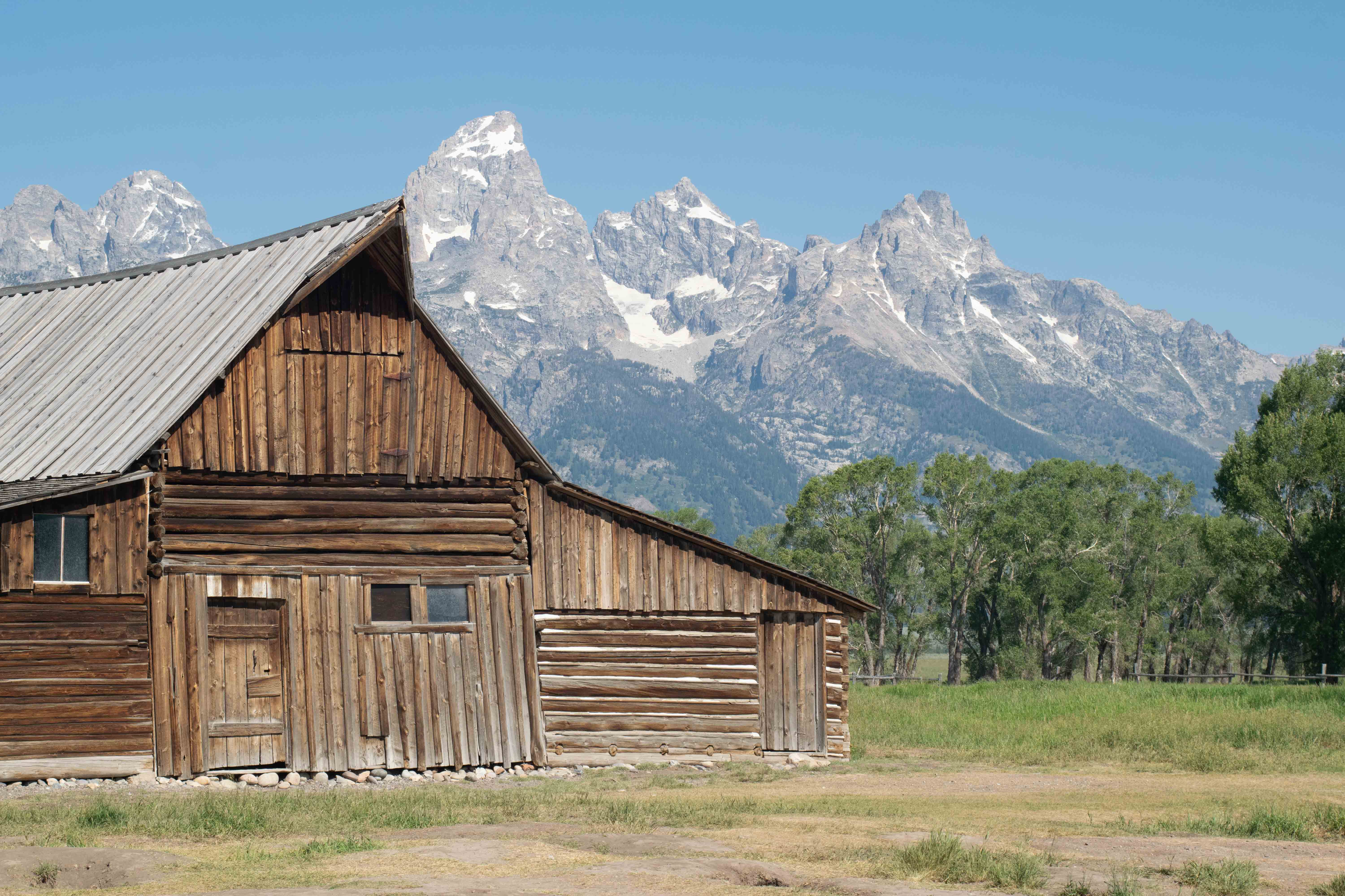 Wyoming mountains and barn