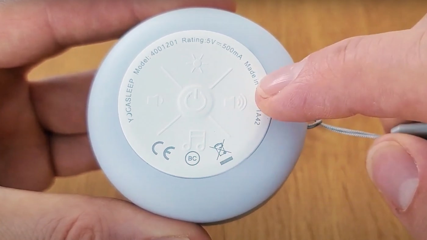 photo of the yogasleep travel mini button interface