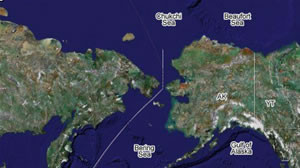 Map of Bering Strait and surrounding areas