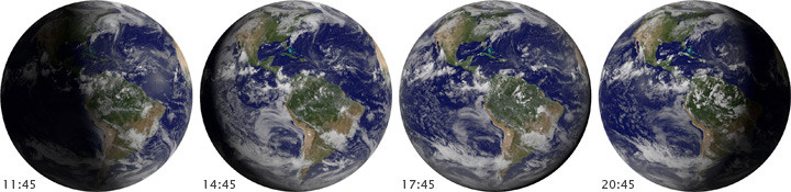 12 hours of full disk observations from GOES.