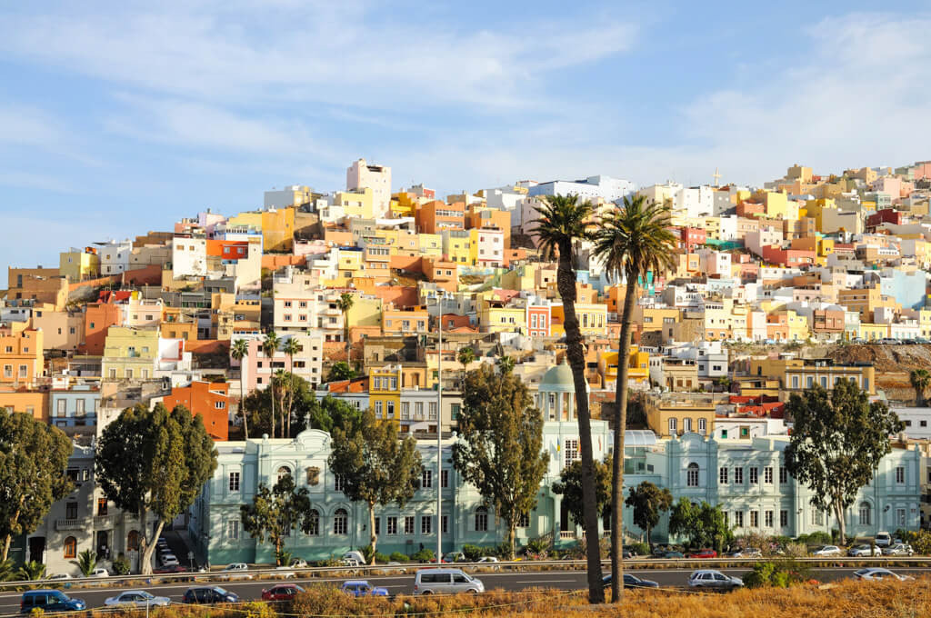Colorful houses in Las Palmas de Gran Canaria