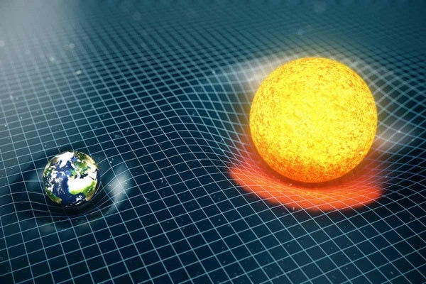 A black hole's intense gravity warps spacetime, causing light and matter to spiral inward