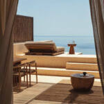 a discreet, luxe terrace with a plunge pool overlooking the ocean